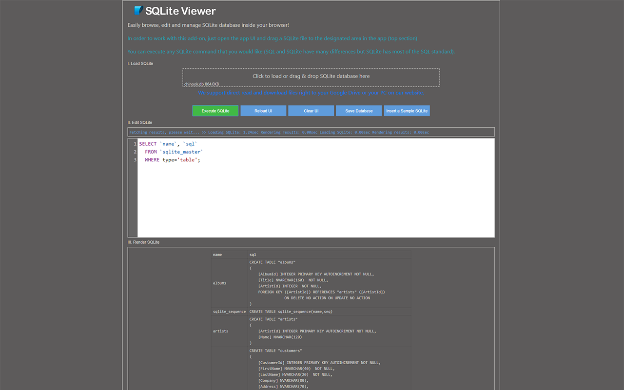 sqlite3 reader